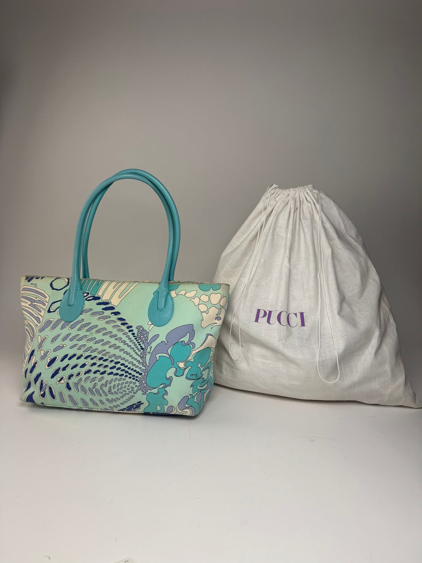 Vintage Emilio Pucci Abstract handbag Blue Turquoise