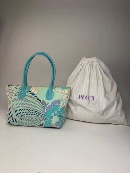 Vintage Emilio Pucci Abstract handbag Blue Turquoise