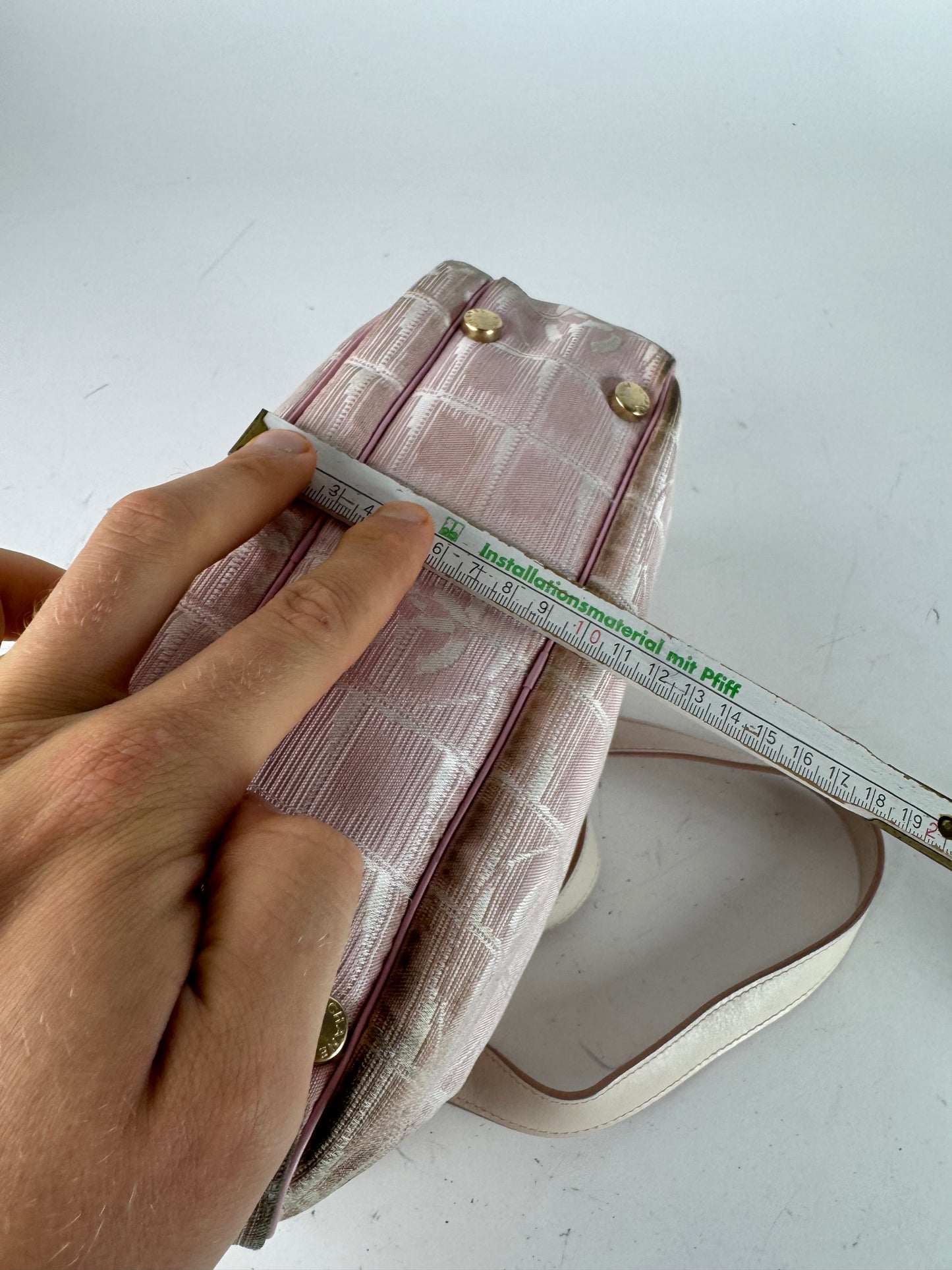 Vintage Chanel Monogram Handbag Pink white