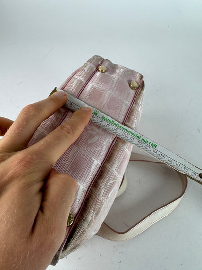 Vintage Chanel Monogram Handbag Pink white