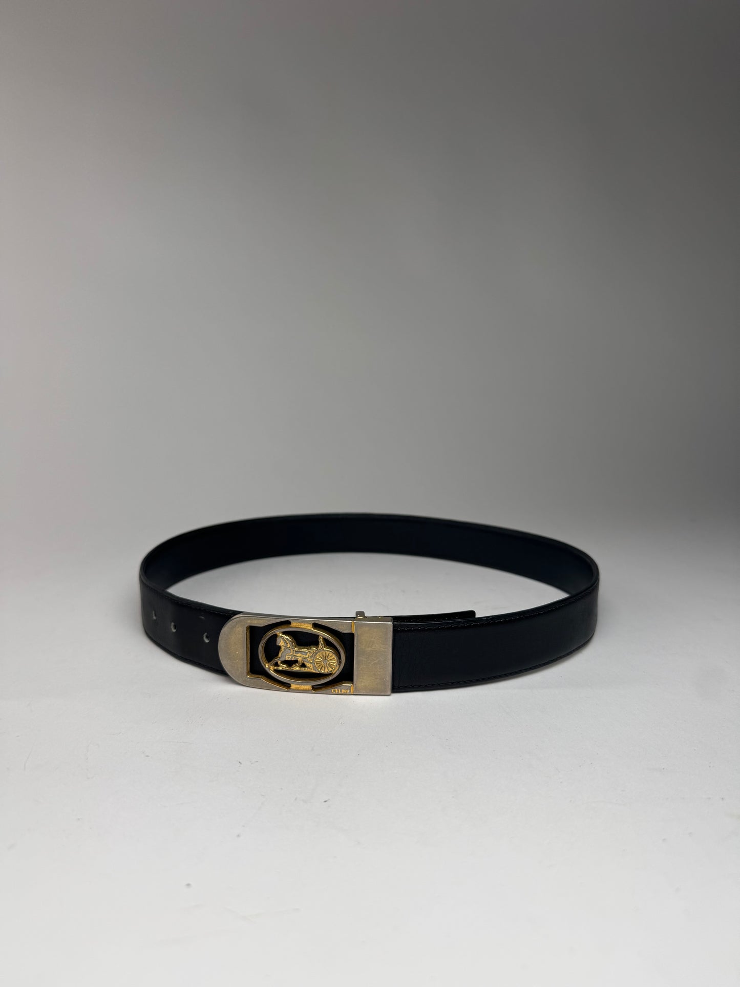 Vintage Celine Paris leather belt black