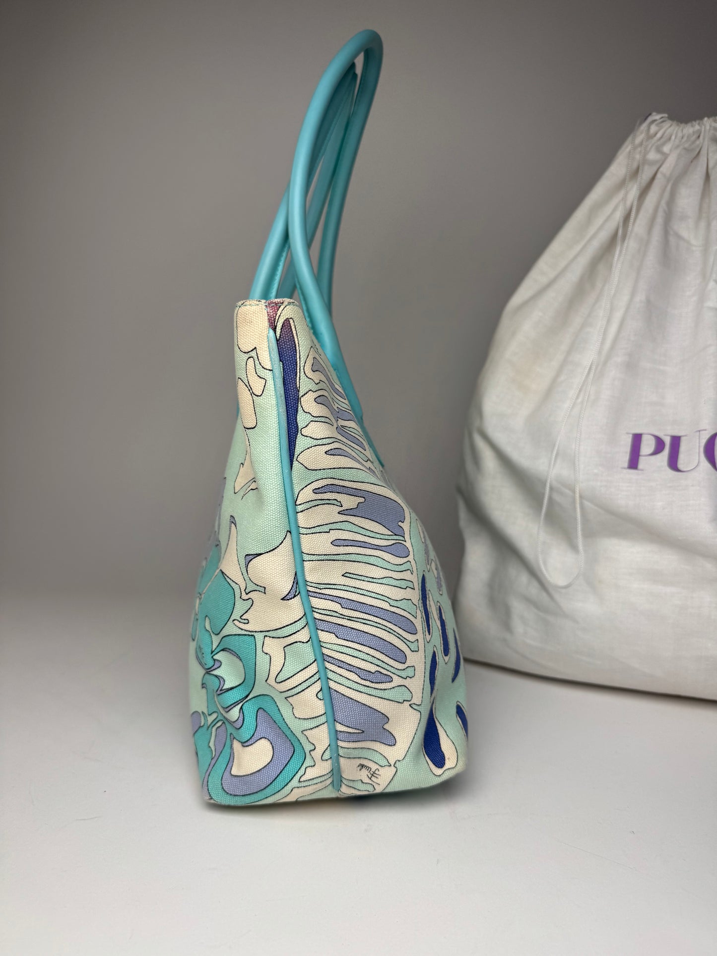 Vintage Emilio Pucci Abstract handbag Blue Turquoise