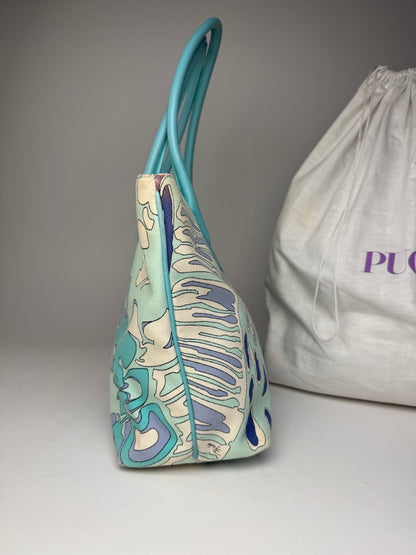 Vintage Emilio Pucci Abstract handbag Blue Turquoise
