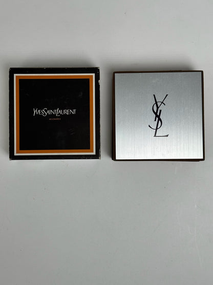 Vintage Yves Saint Laurent Cufflinks & Tie/money Clamp Set silver steel