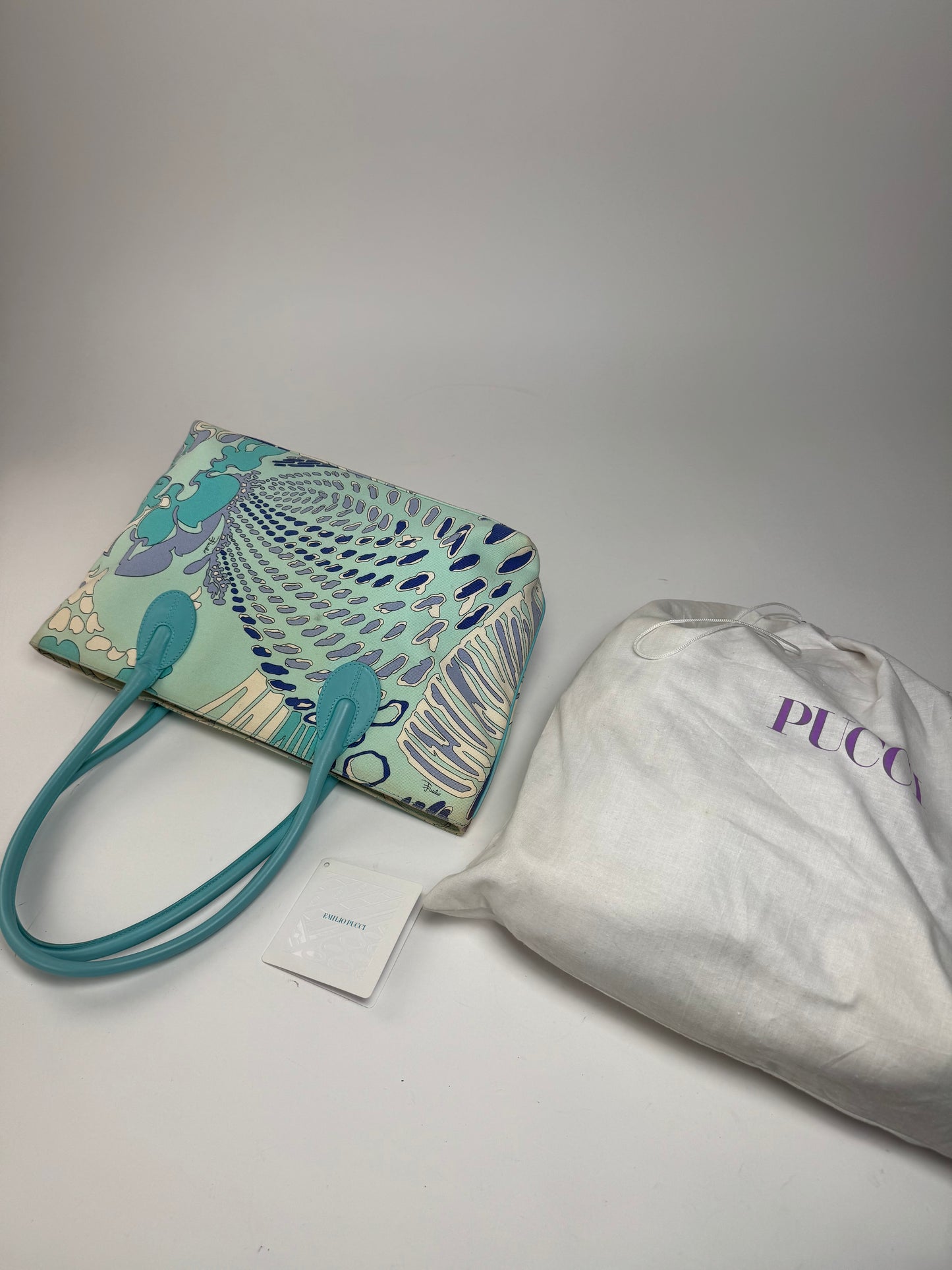 Vintage Emilio Pucci Abstract handbag Blue Turquoise