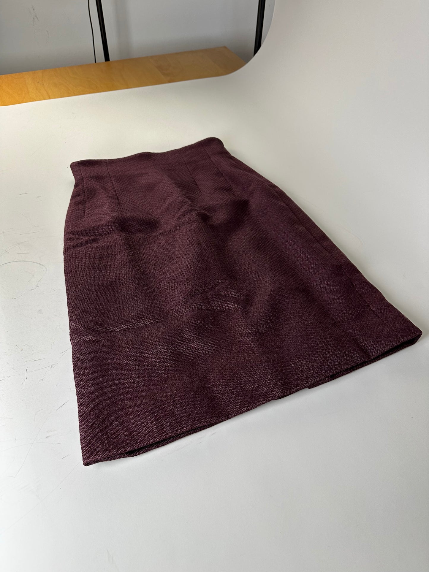 Vintage Celine Wool Blend Skirt Burgundy M