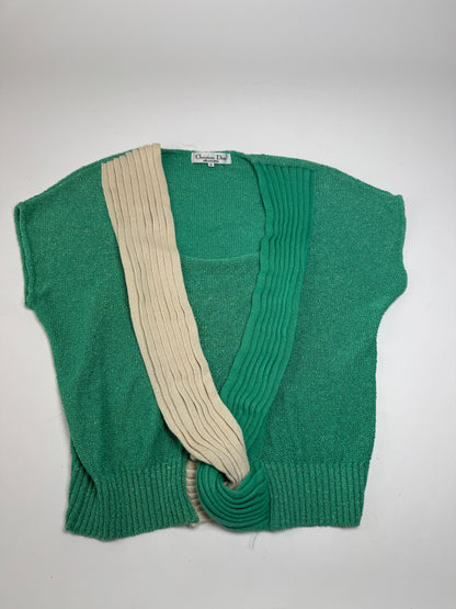 Vintage Dior Wool Top/Sweather Green Beige 38/M