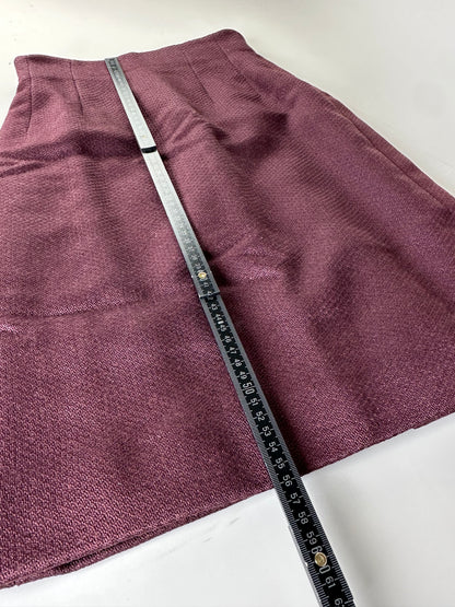 Vintage Celine Wool Blend Skirt Burgundy M