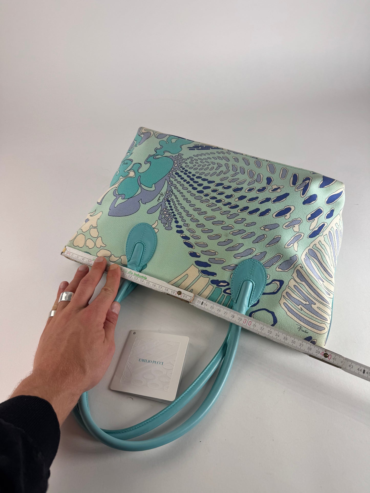 Vintage Emilio Pucci Abstract handbag Blue Turquoise