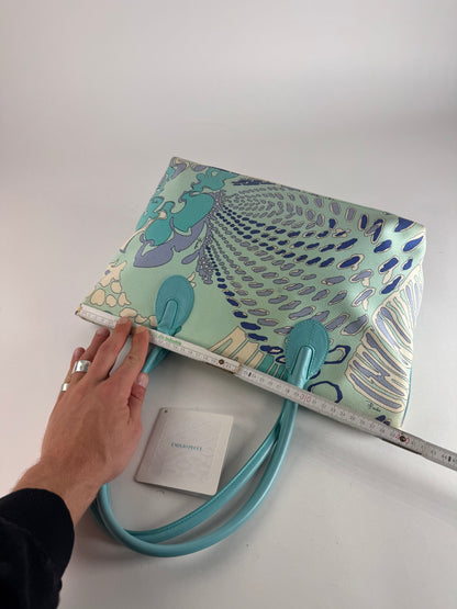 Vintage Emilio Pucci Abstract handbag Blue Turquoise