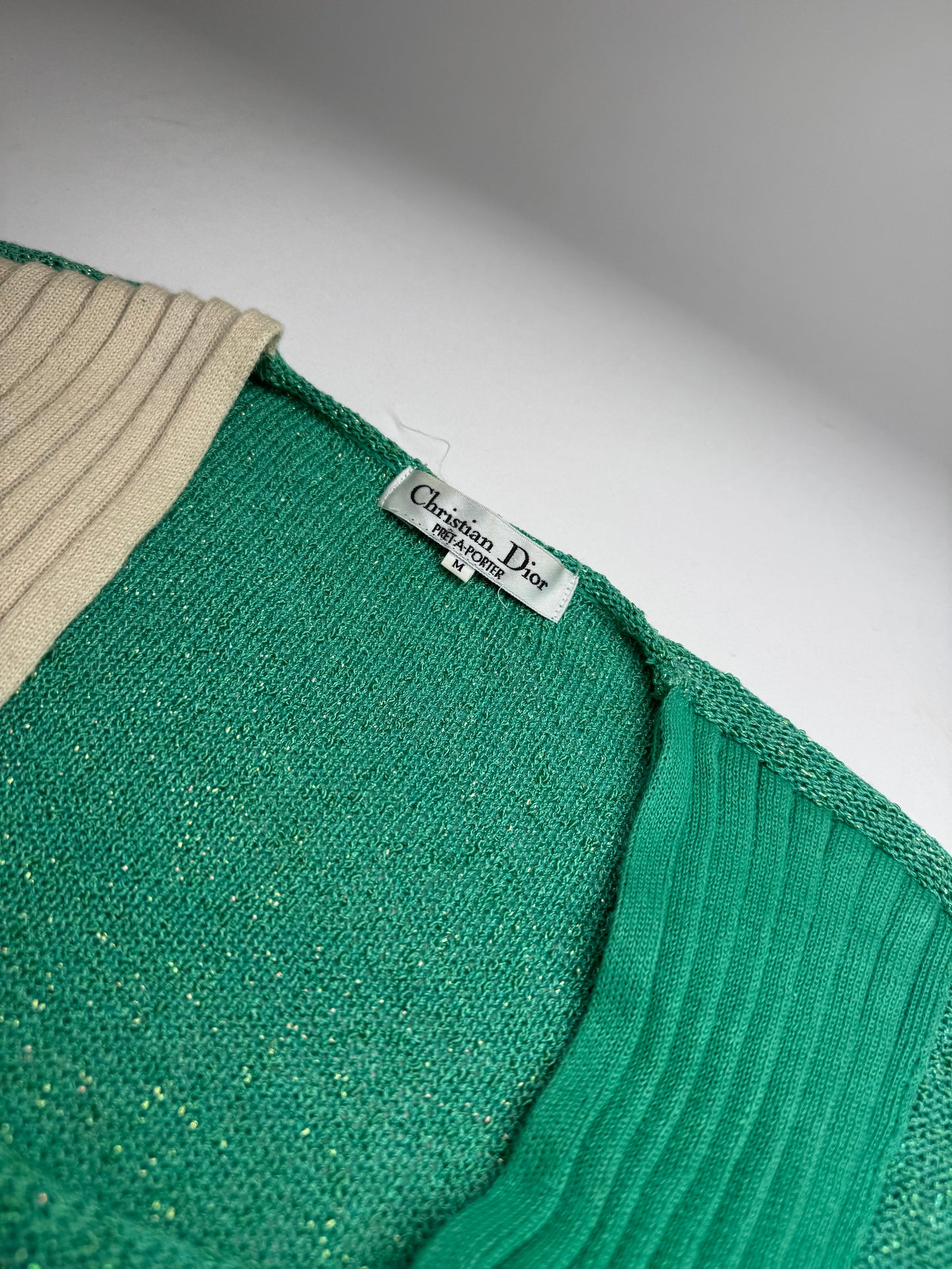 Vintage Dior Wool Top/Sweather Green Beige 38/M
