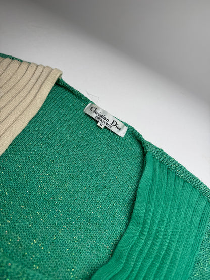 Vintage Dior Wool Top/Sweather Green Beige 38/M