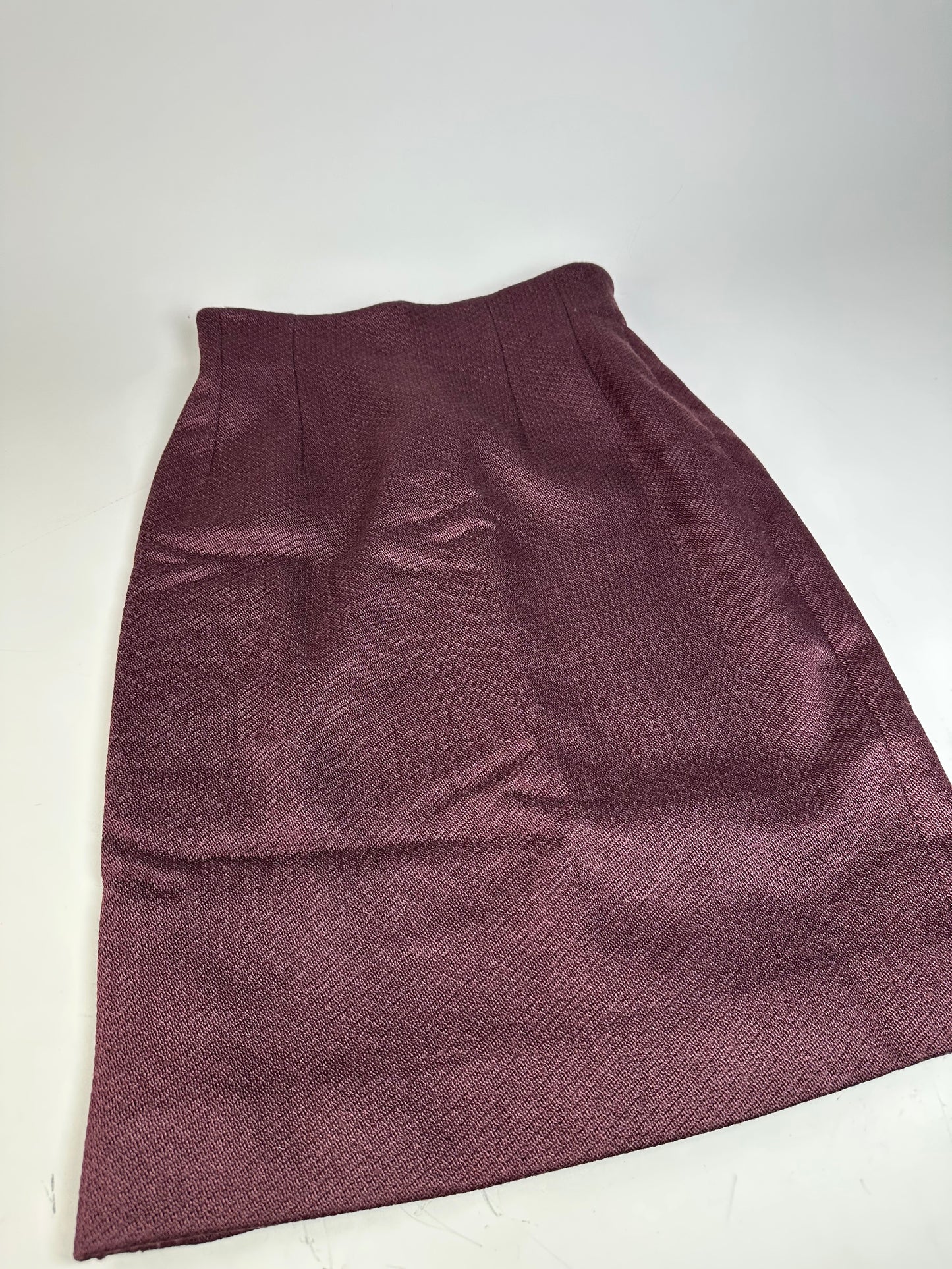 Vintage Celine Wool Blend Skirt Burgundy M