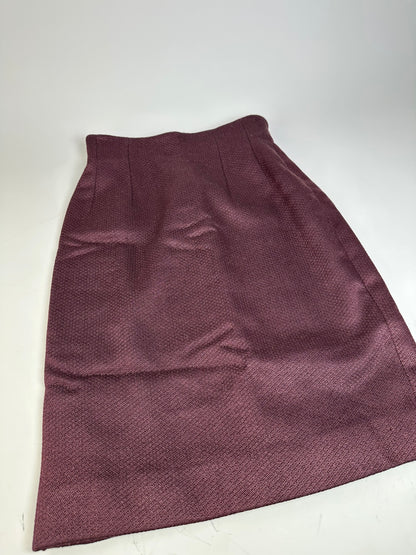 Vintage Celine Wool Blend Skirt Burgundy M