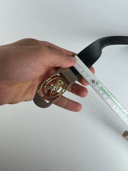 Vintage Celine Paris leather belt black