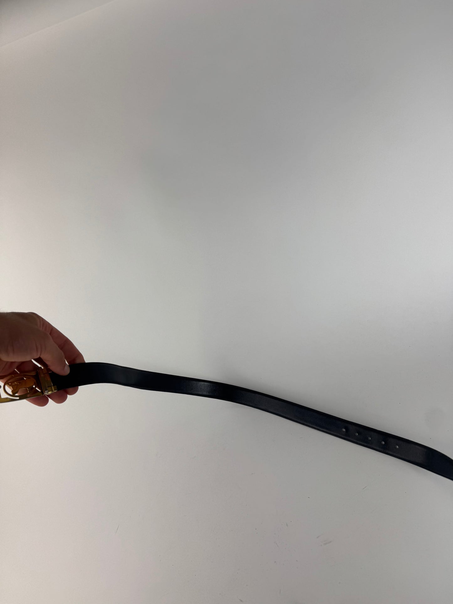 Vintage Celine Paris leather belt black