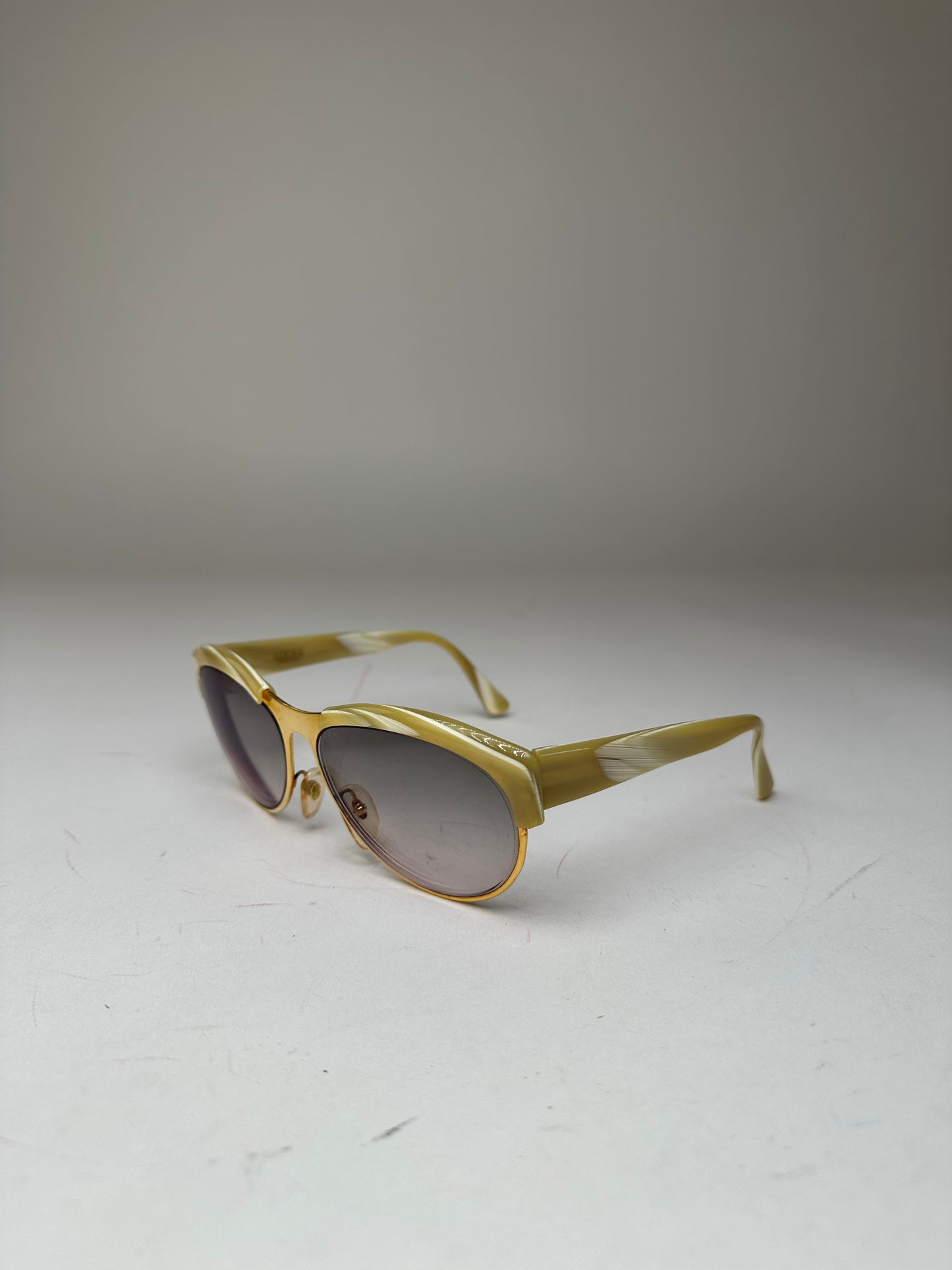 Vintage Loewe Oversized Sunglasses Gold Cream