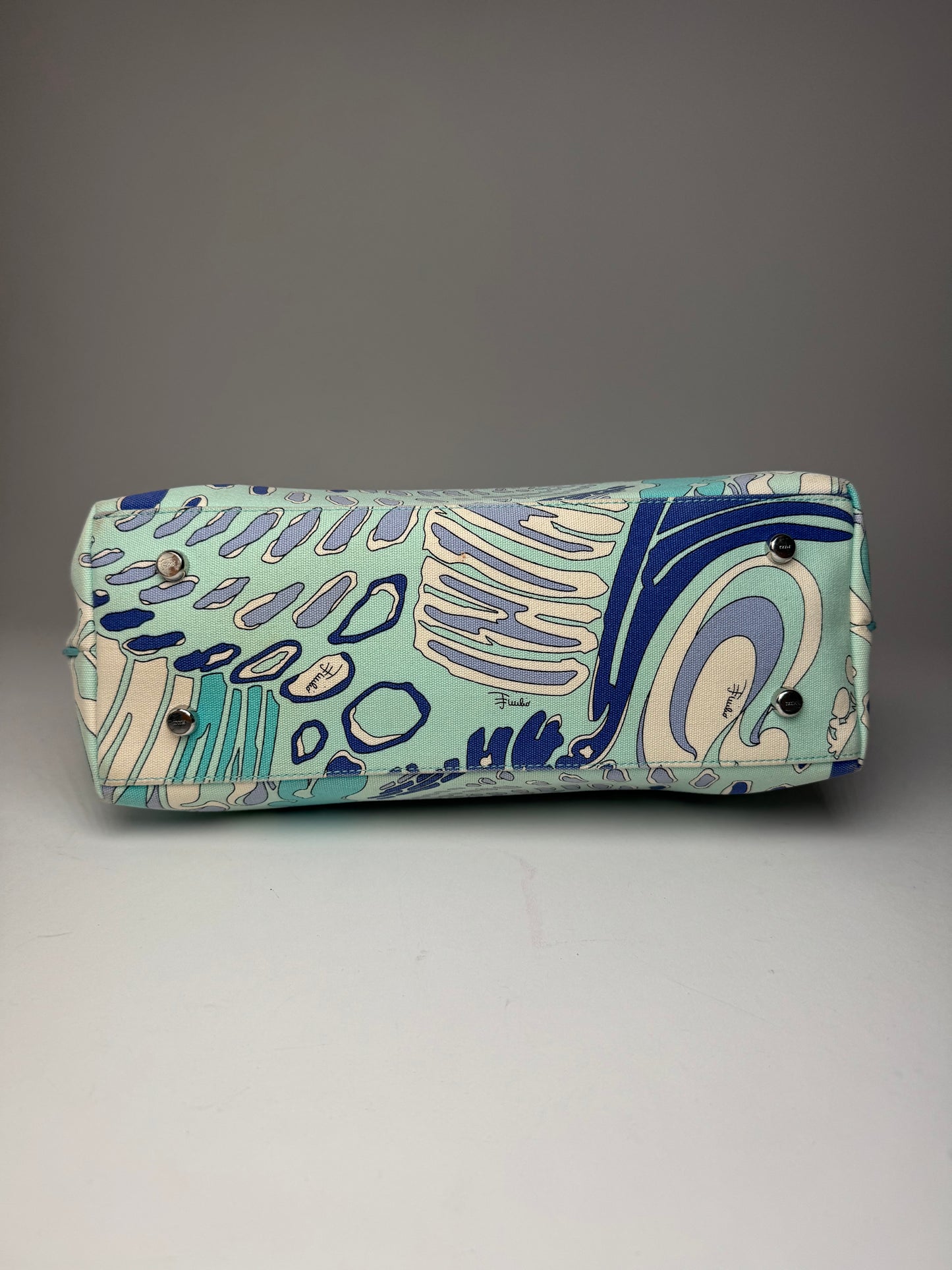 Vintage Emilio Pucci Abstract handbag Blue Turquoise