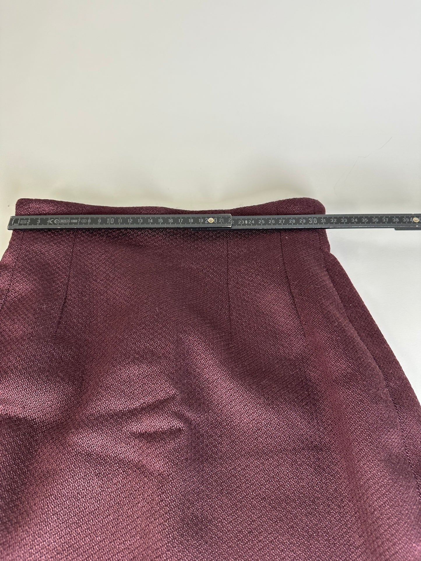 Vintage Celine Wool Blend Skirt Burgundy M