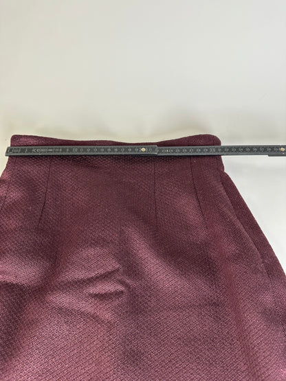 Vintage Celine Wool Blend Skirt Burgundy M