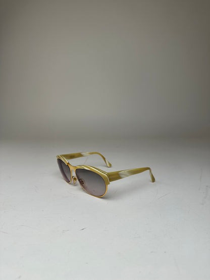 Vintage Loewe Oversized Sunglasses Gold Cream
