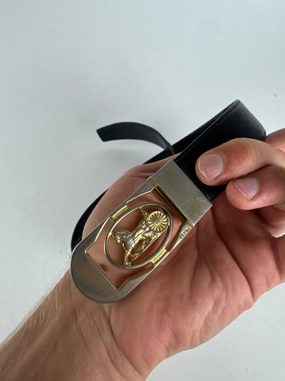 Vintage Celine Paris leather belt black