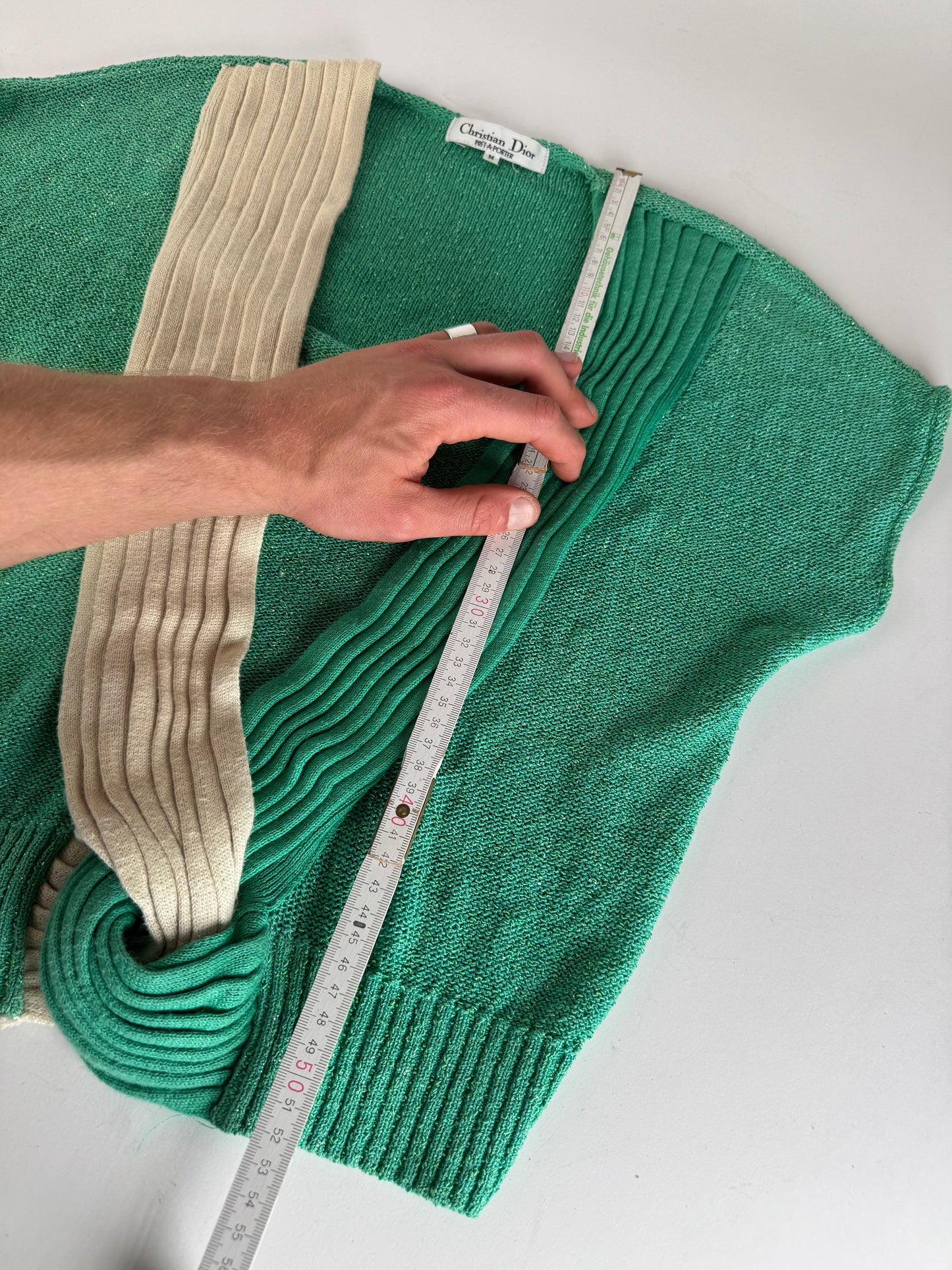 Vintage Dior Wool Top/Sweather Green Beige 38/M