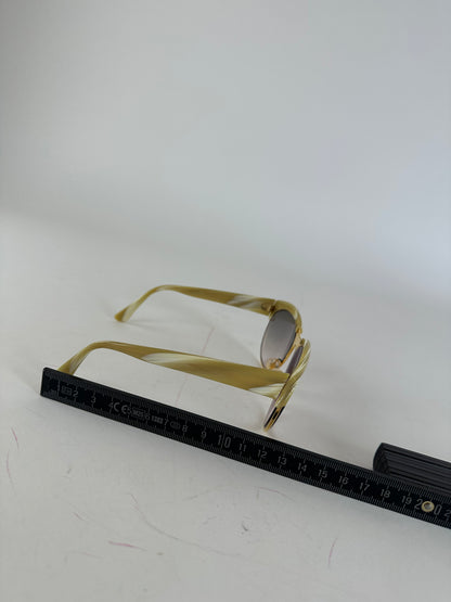 Vintage Loewe Oversized Sunglasses Gold Cream