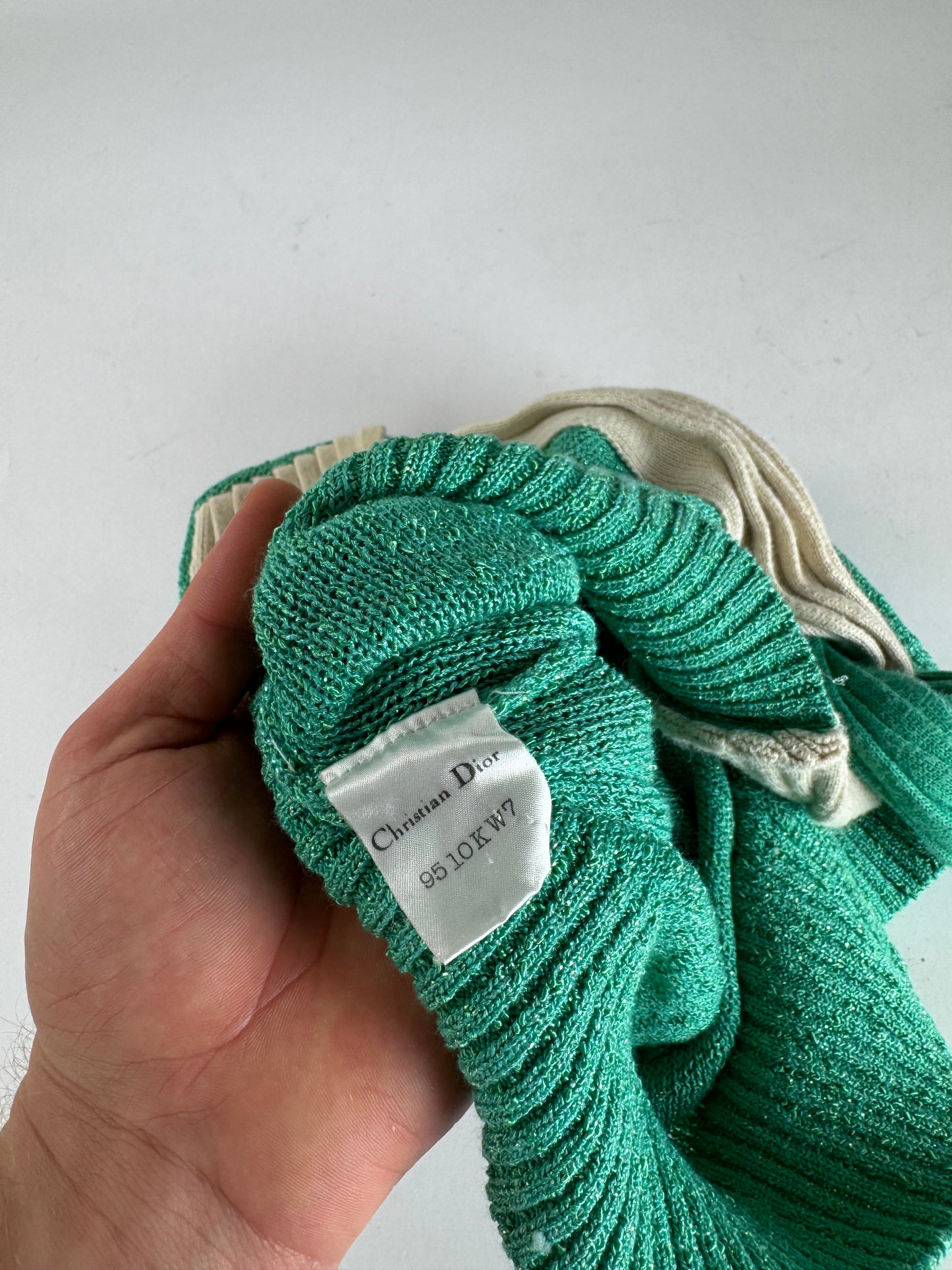 Vintage Dior Wool Top/Sweather Green Beige 38/M