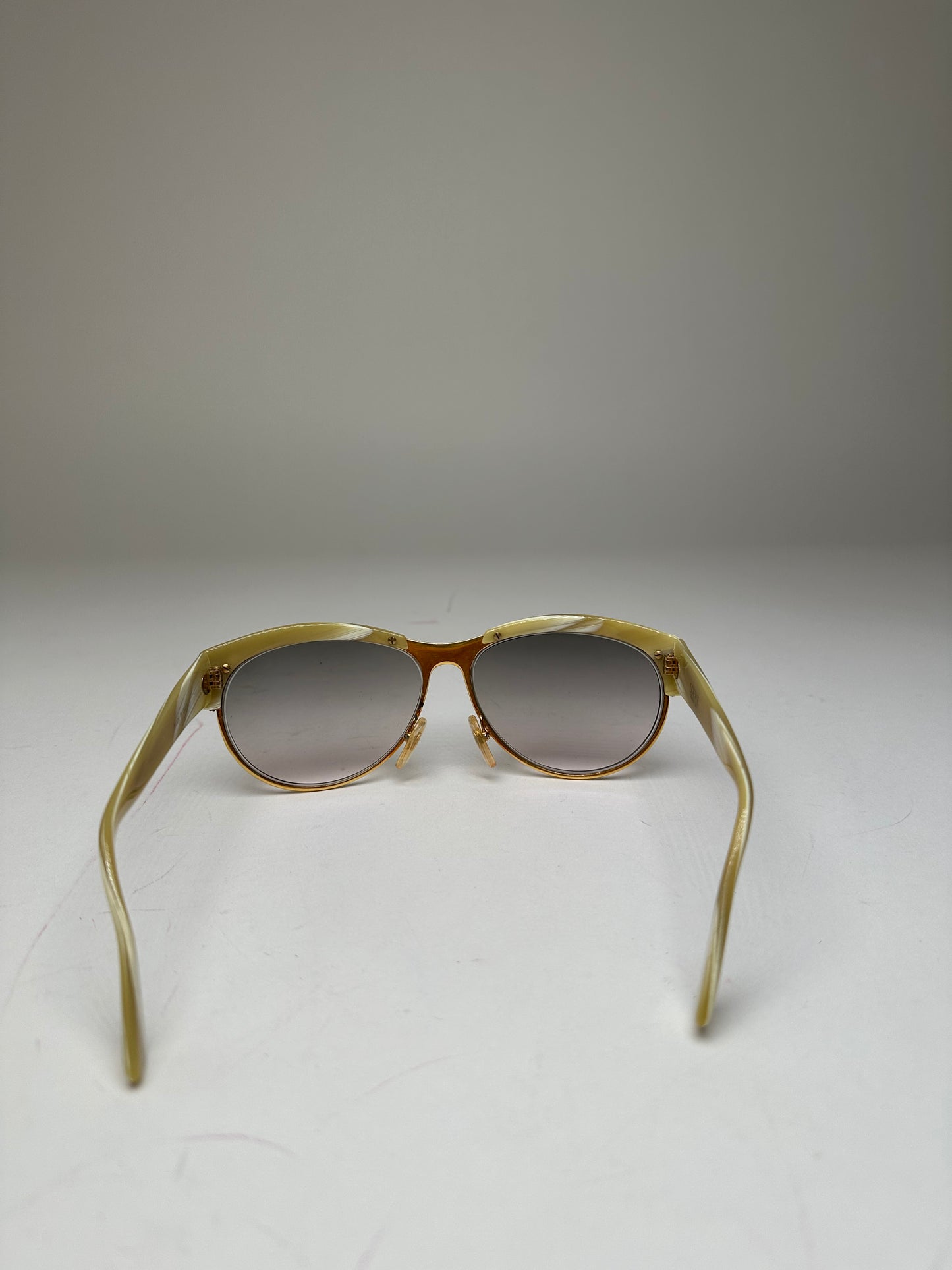 Vintage Loewe Oversized Sunglasses Gold Cream