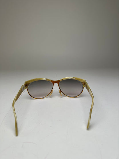 Vintage Loewe Oversized Sunglasses Gold Cream