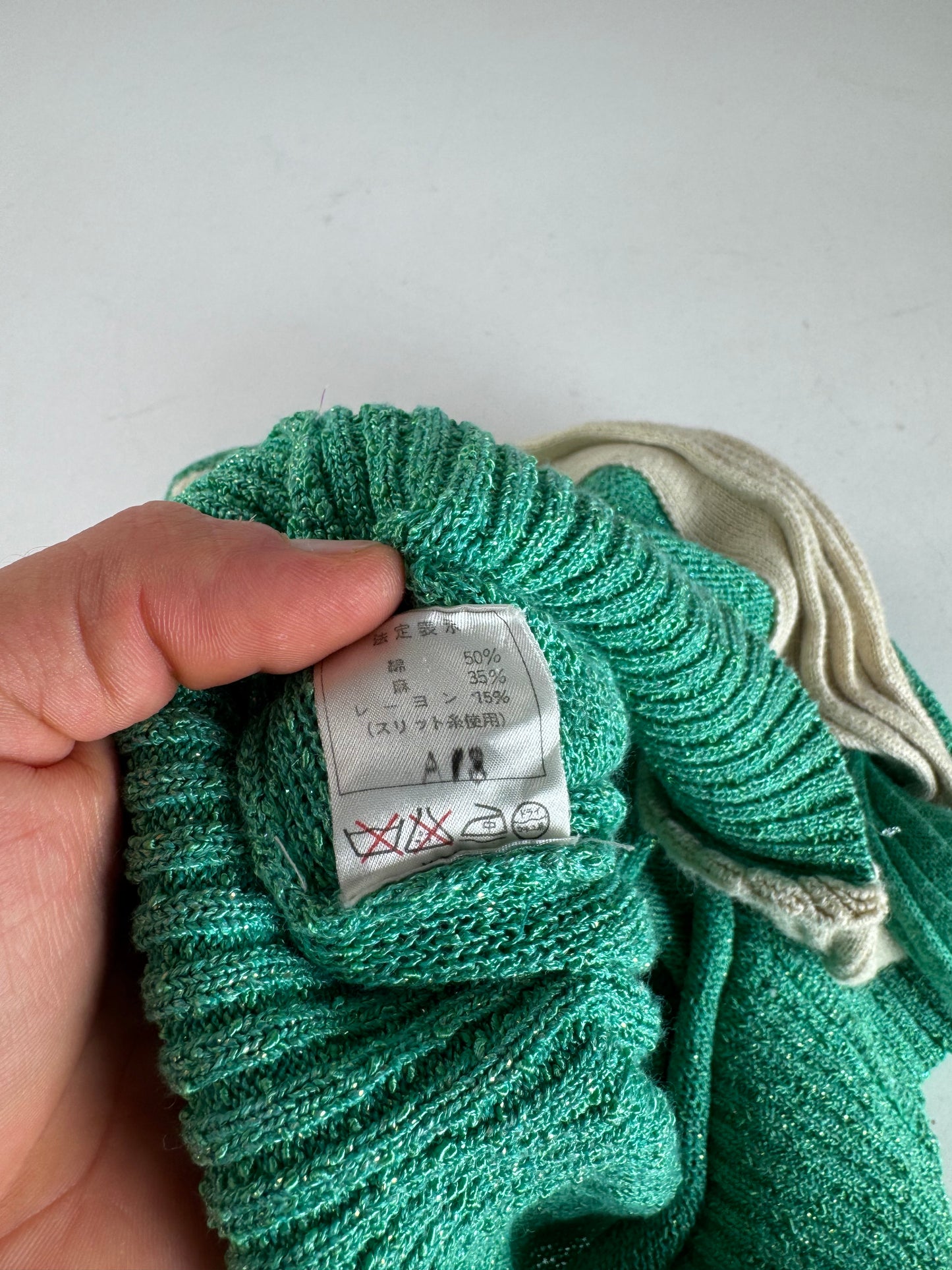 Vintage Dior Wool Top/Sweather Green Beige 38/M