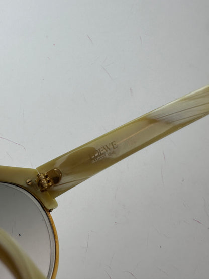 Vintage Loewe Oversized Sunglasses Gold Cream