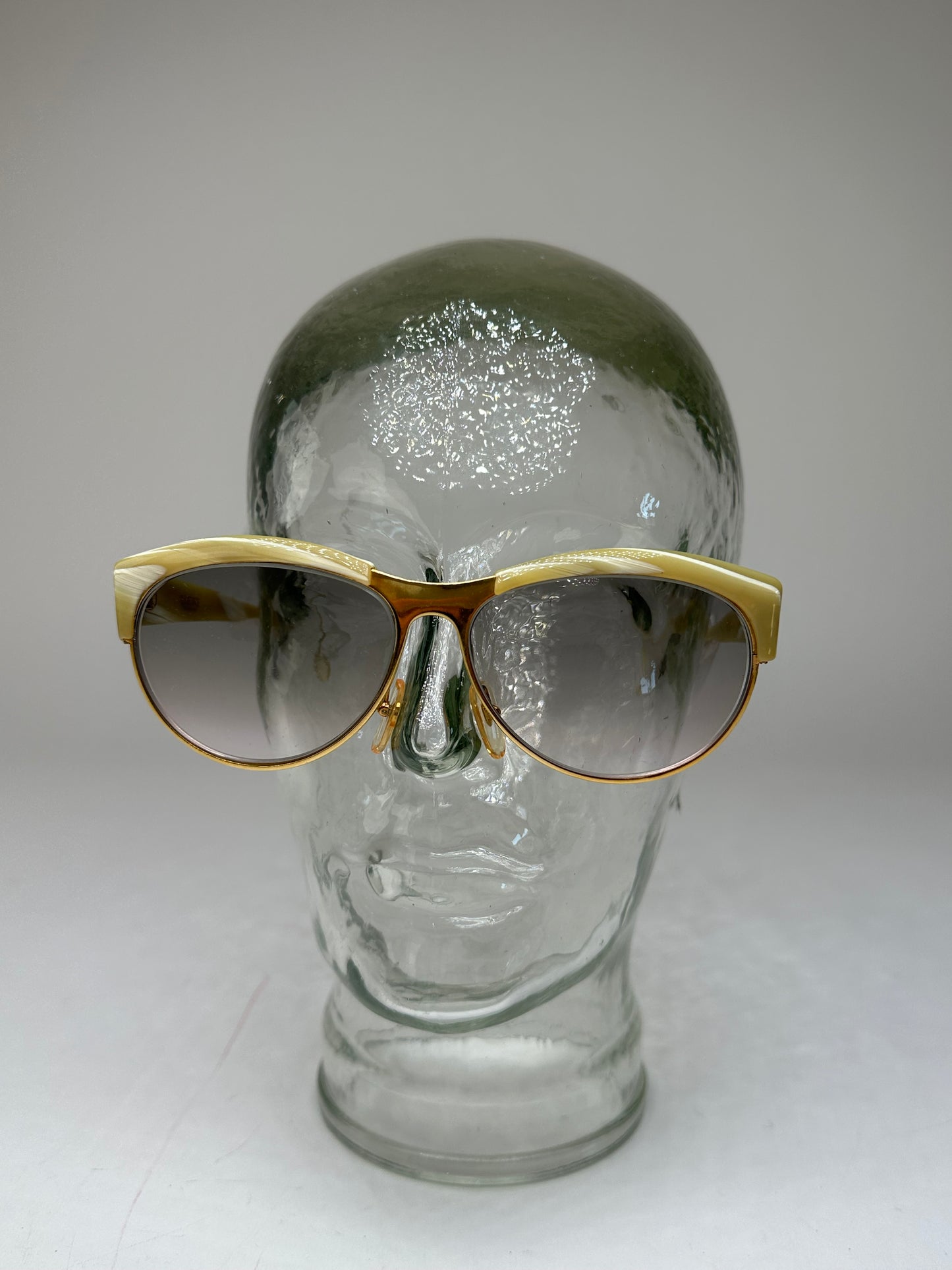 Vintage Loewe Oversized Sunglasses Gold Cream