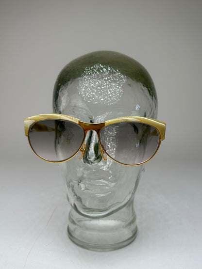 Vintage Loewe Oversized Sunglasses Gold Cream