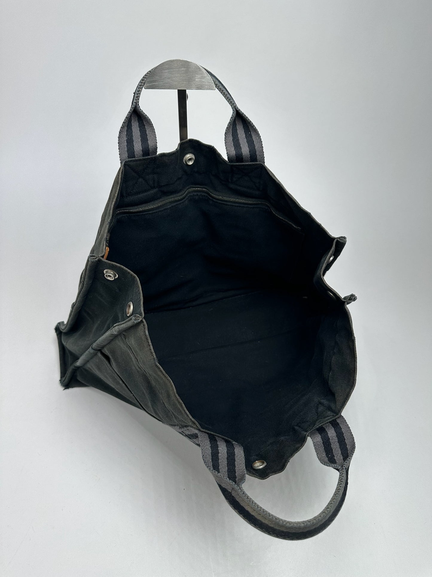 Vintage Hermes Canvas Shopper Bag black