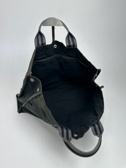 Vintage Hermes Canvas Shopper Bag black