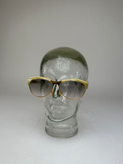Vintage Loewe Oversized Sunglasses Gold Cream