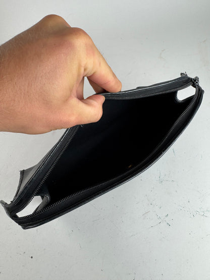 Pochette Dior vintage en cuir noir