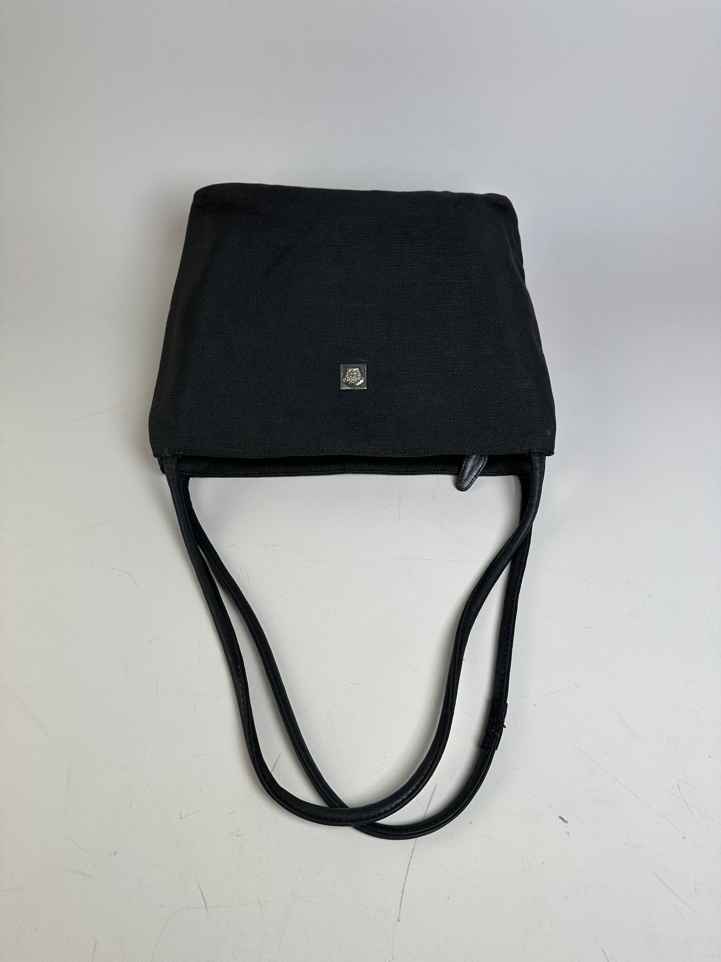 Vintage Gianni Versace Fabric Shoulder Bag Black Silver