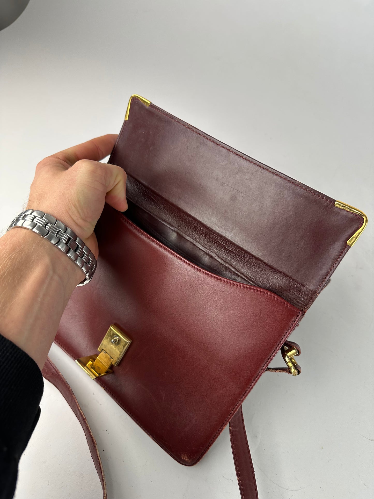 Vintage Cartier Crossbody / Shoulder Bag Burgundy