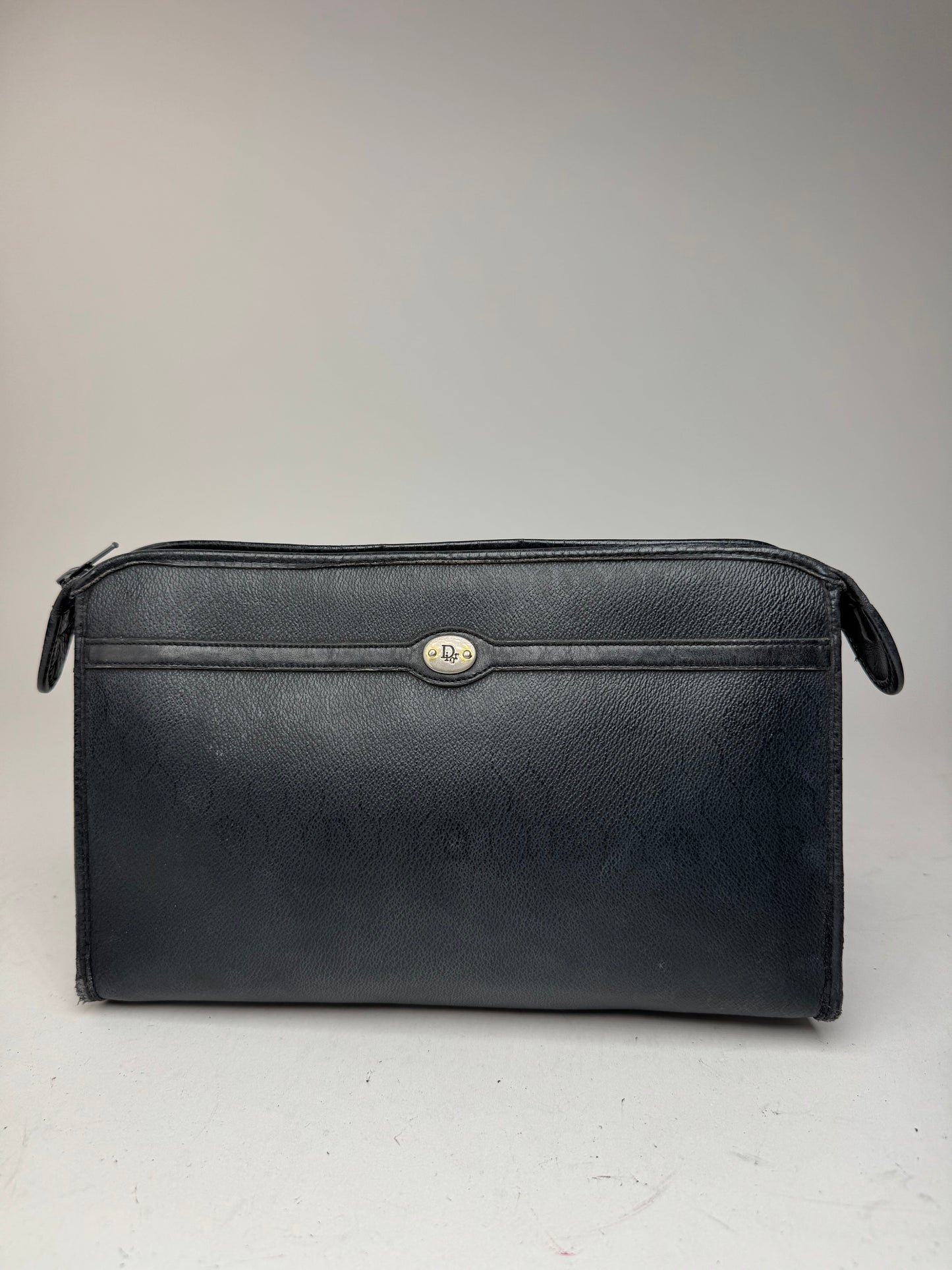 Pochette Dior vintage en cuir noir