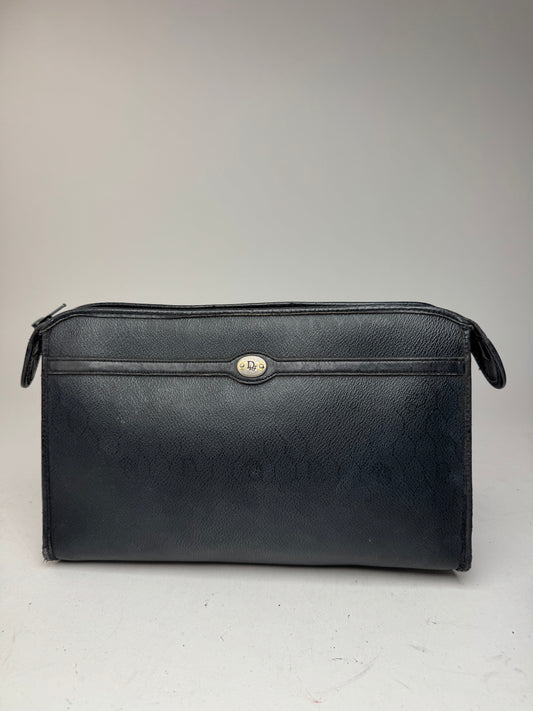 Pochette Dior vintage en cuir noir