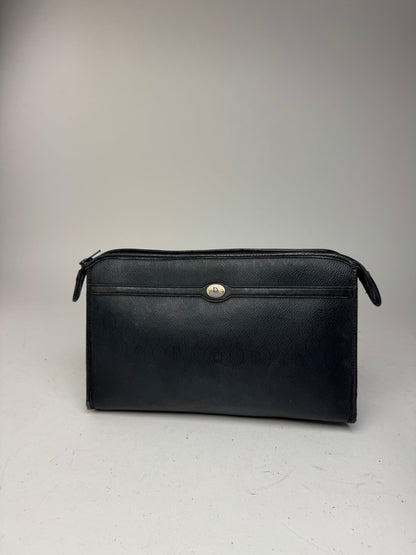 Pochette Dior vintage en cuir noir