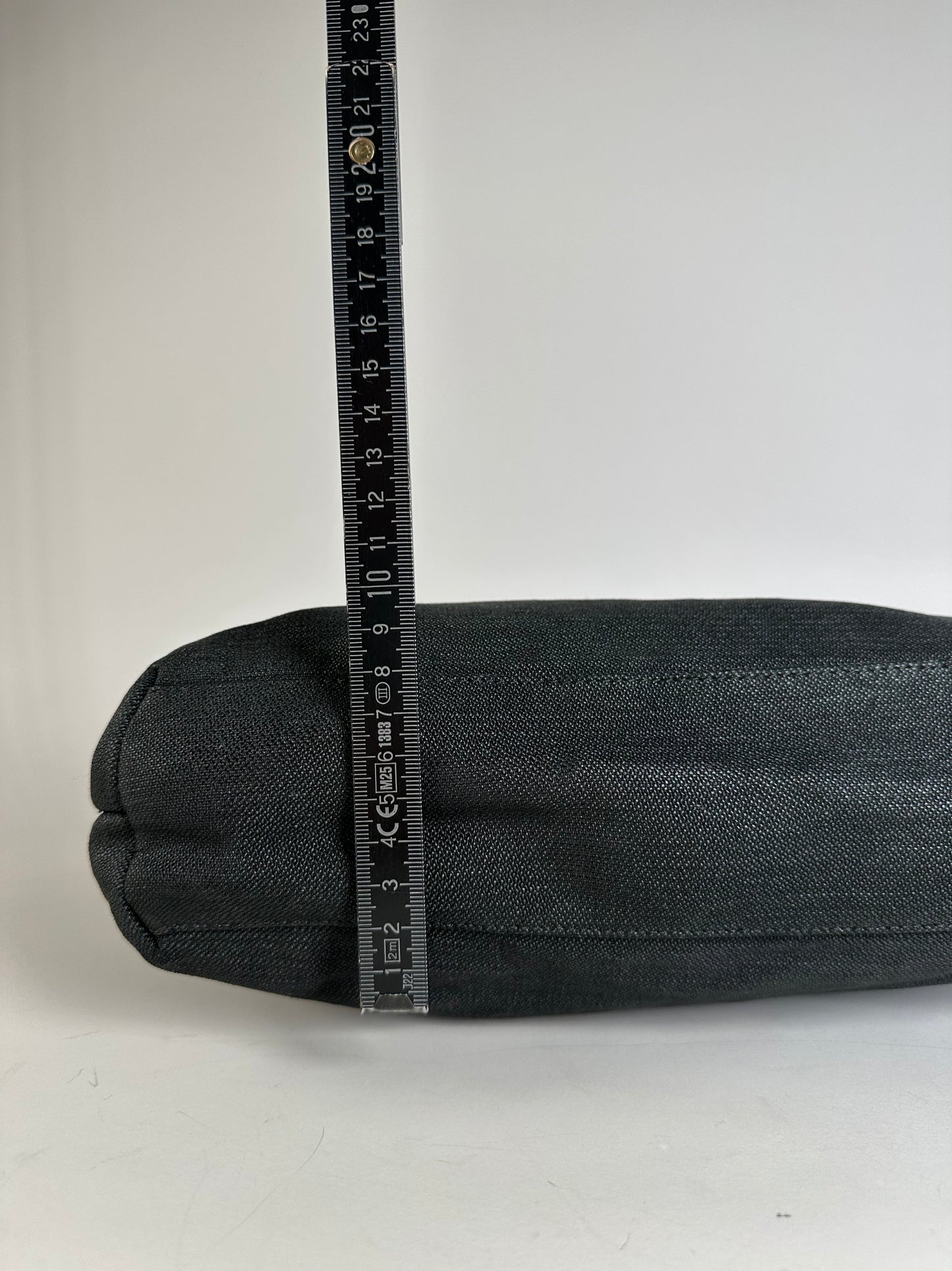 Vintage Gianni Versace Fabric Shoulder Bag Black Silver