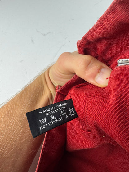 Vintage Hermes Canvas Tote Bag Red