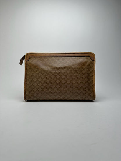 Pochette vintage Céline Paris Triomphe Monogram Beige Marron