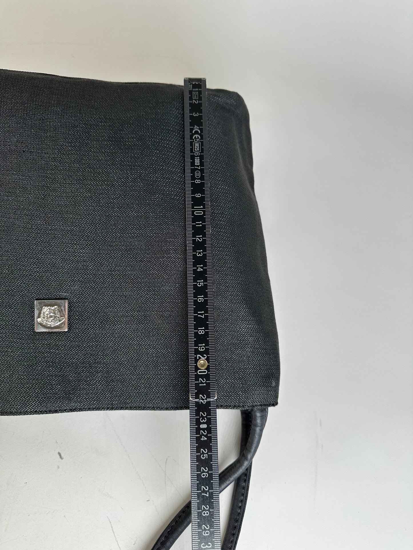 Vintage Gianni Versace Fabric Shoulder Bag Black Silver
