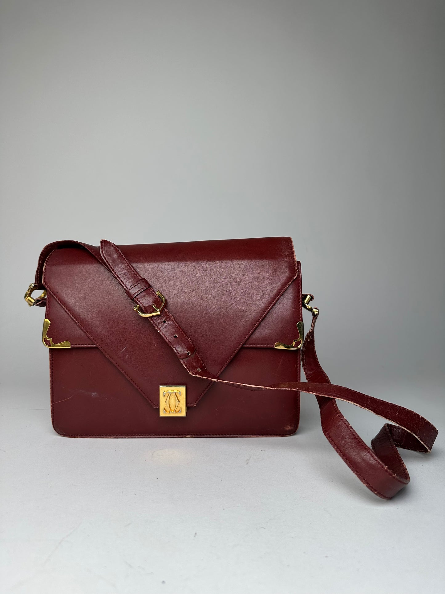 Vintage Cartier Crossbody / Shoulder Bag Burgundy