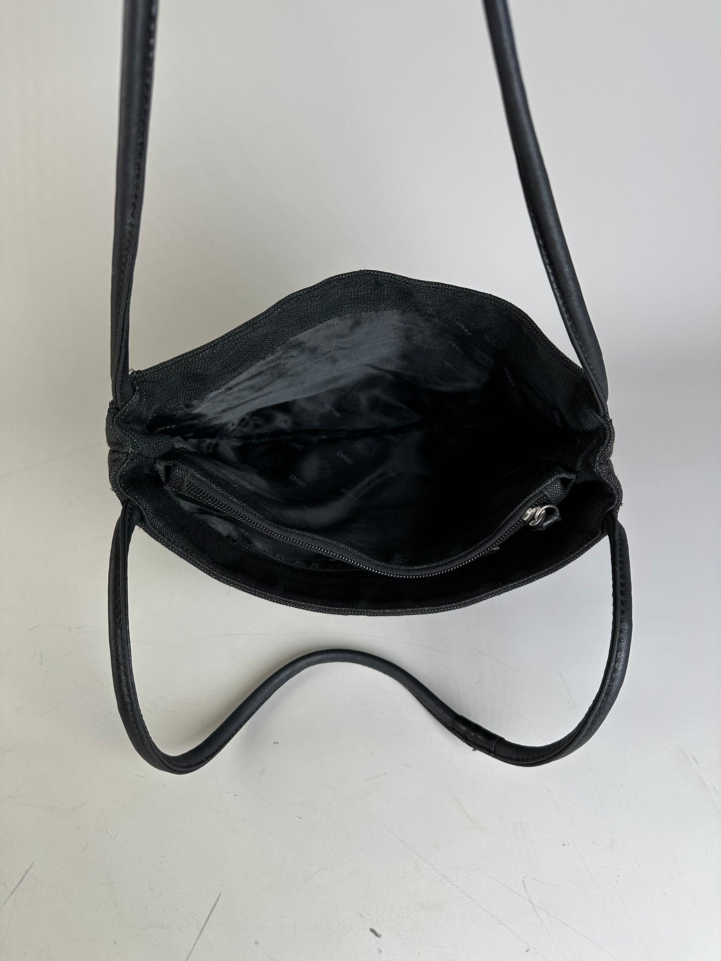 Vintage Gianni Versace Fabric Shoulder Bag Black Silver